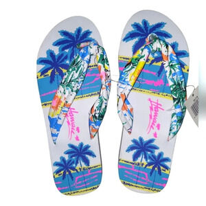 NWT Hawaii Printed Flip Flops Sandals Beach Shoes